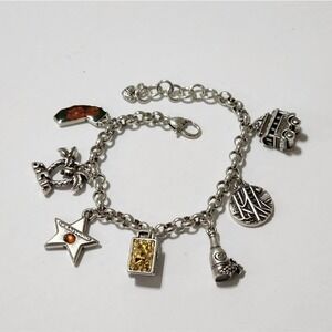 Brighton Charm Bracelet Silver Pl Travel‎ Theme Souvenir San Francisco Gold Rush